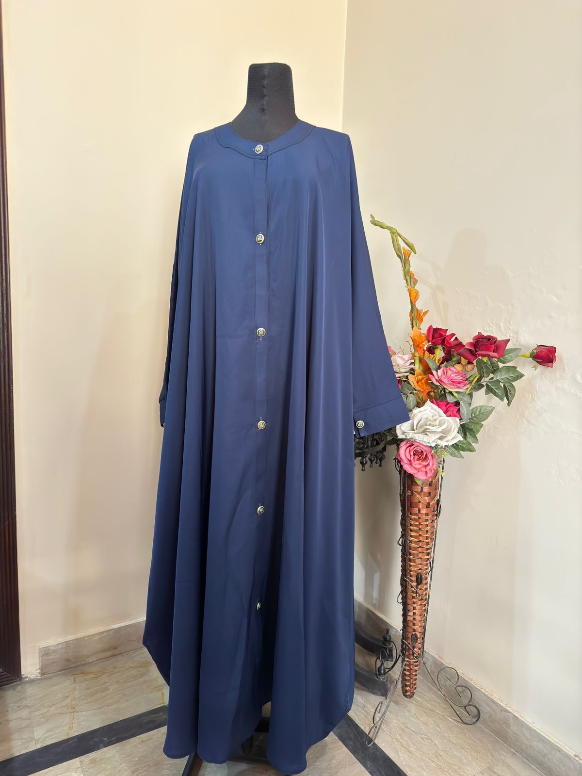 Navy Blue Kaftan Abbaya