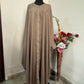 Metallic Beige Kaftan Abbaya