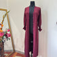 Maroon Front Open Button Down Abaya