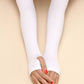 White Thumbhole Arm Sleeves
