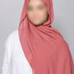 Coral Pink- Instant Chiffon Georgette Hijab with Built-In Magnet