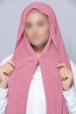 Tea Pink Instant Chiffon Georgette Hijab with Built-In Magnet