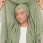 Apple Green Instant Chiffon Georgette Hijab with Built-In Magnet