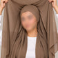 Light Brown Instant Chiffon Georgette Hijab with Built-In Magnet