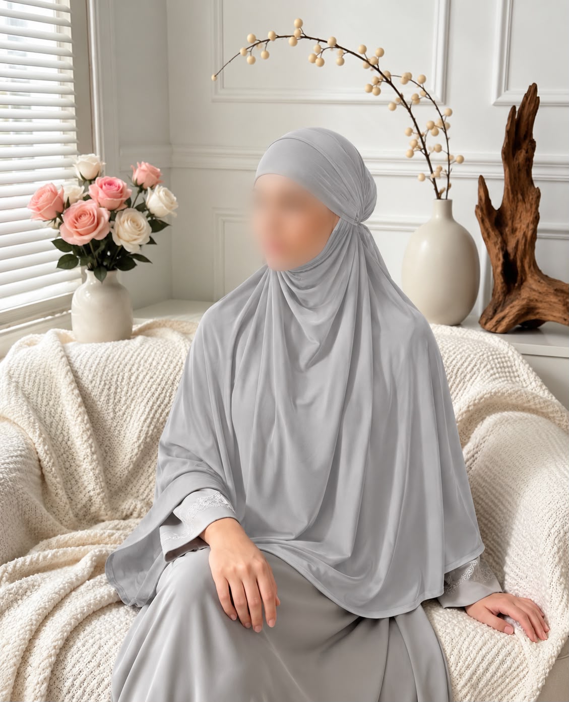 Light Grey Jersey Adult Makhna / Ehram