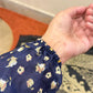 Navy Blue Floral Namaz Chaadar
