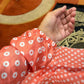 Coral Pink Namaz Chaadar with White Rings