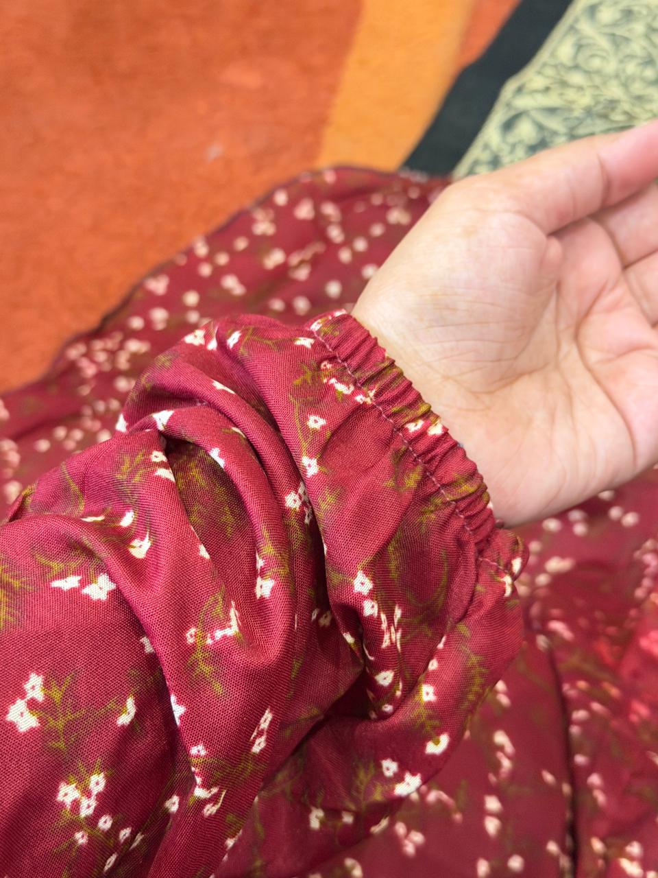 Maroon Floral Namaz Chaadar