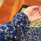 Navy Blue Floral Printed Namaz Chaadar