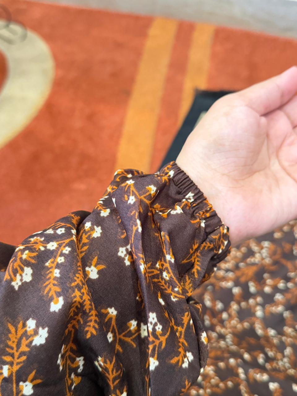 Dark Brown Floral Namaz Chaadar