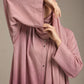 Mauve Bloom Ombre Silk Abaya