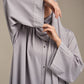 Silver Mist Ombre Silk Abaya