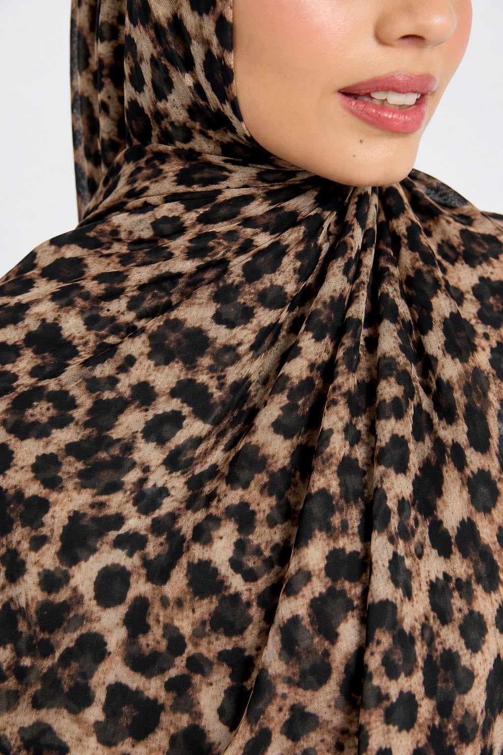Mocha Leopard Print Modal Lawn Hijab