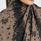 Taupe Black Floral Lattice Print Modal Lawn Hijab