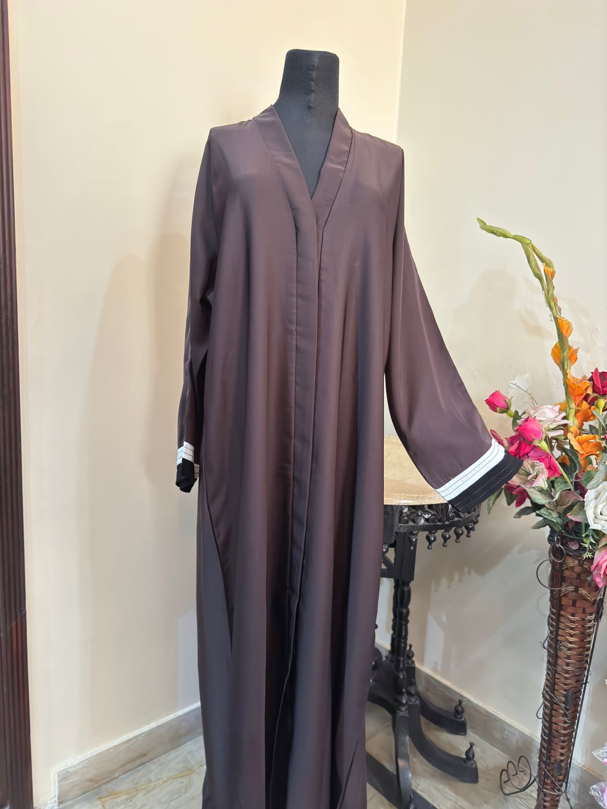 Brown Front Open Abbaya