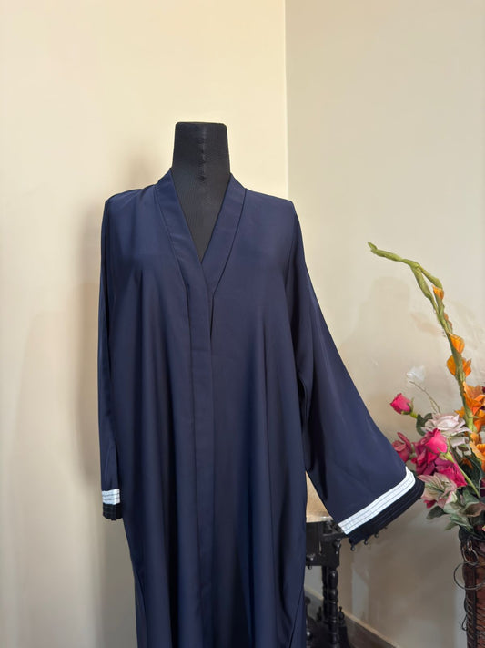 Navy Blue Front Open Abbaya