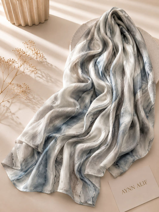 Mist Marble Modal Lawn Hijab
