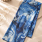 Azure Marble Printed Modal Lawn Hijab