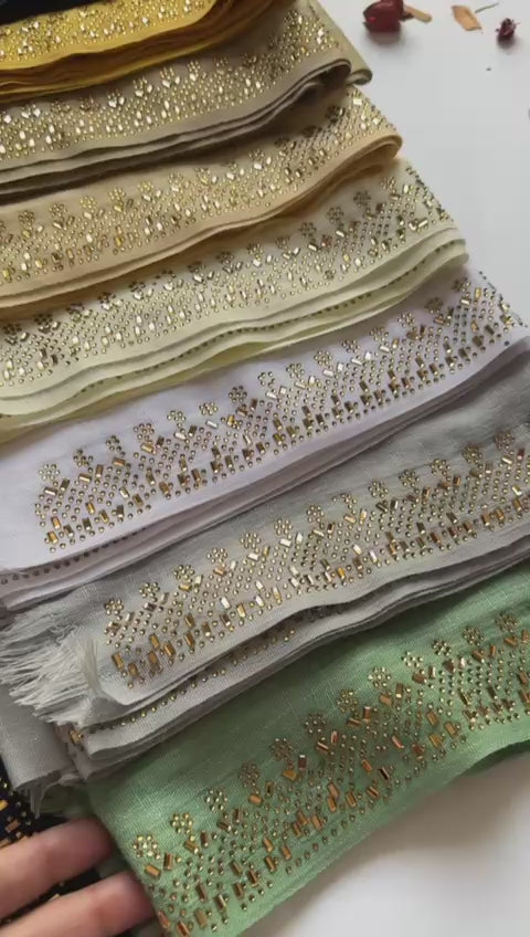 Stones Studded Turkish Hijabs