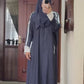 Sports Zipper Abaya with Hood