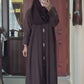 Front Open Crushed Nida Abaya