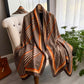 Amber Noir Geometric Printed Silk Scarf