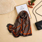 Amber Noir Geometric Printed Silk Scarf