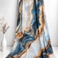 Azure Marble Printed Sheen Silk Hijab – Blue & Gold