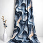 Midnight Waves Printed Sheen Silk Hijab – Navy Blue & Powder Blue