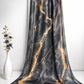 Midnight Gold Marble Printed Sheen Silk Hijab – Black & Charcoal