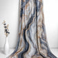 Celestial Marble Printed Sheen Silk Hijab – Steel Blue & Gold
