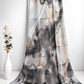 Silver Mist Printed Sheen Silk Hijab – Grey & Black