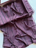 Purple chiffon georgette hijab with black tie dye pattern soft flowing fabric
