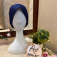 Navy Blue Ruched Tie Back Hijab Cap – Soft Jersey Undercap