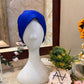 Royal Blue Ruched Tie Back Hijab Cap