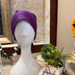 Dark Purple Ruched Tie Back Hijab Cap – Soft Jersey Undercap