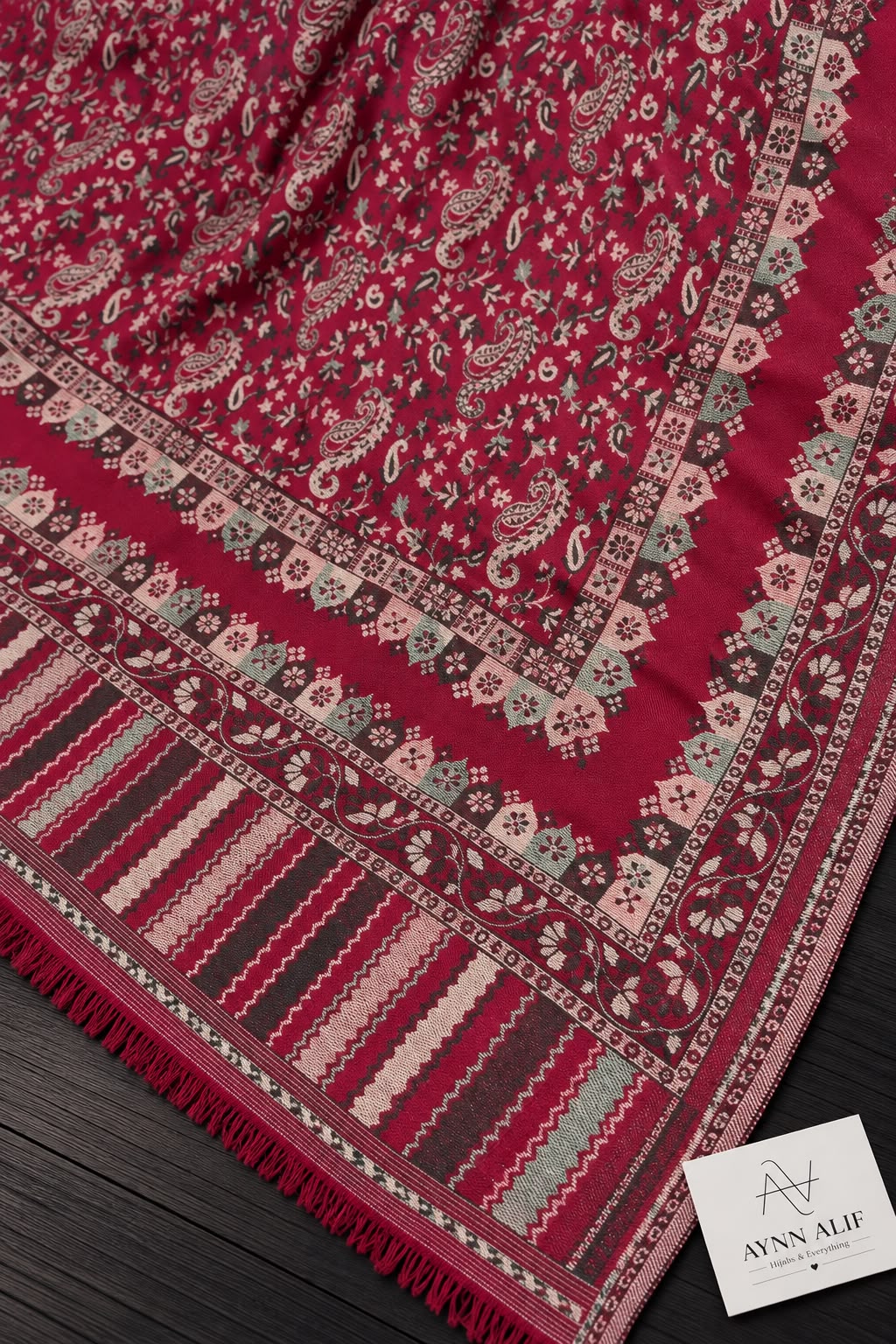 Maroonish Red Kashmiri Kani Shawl