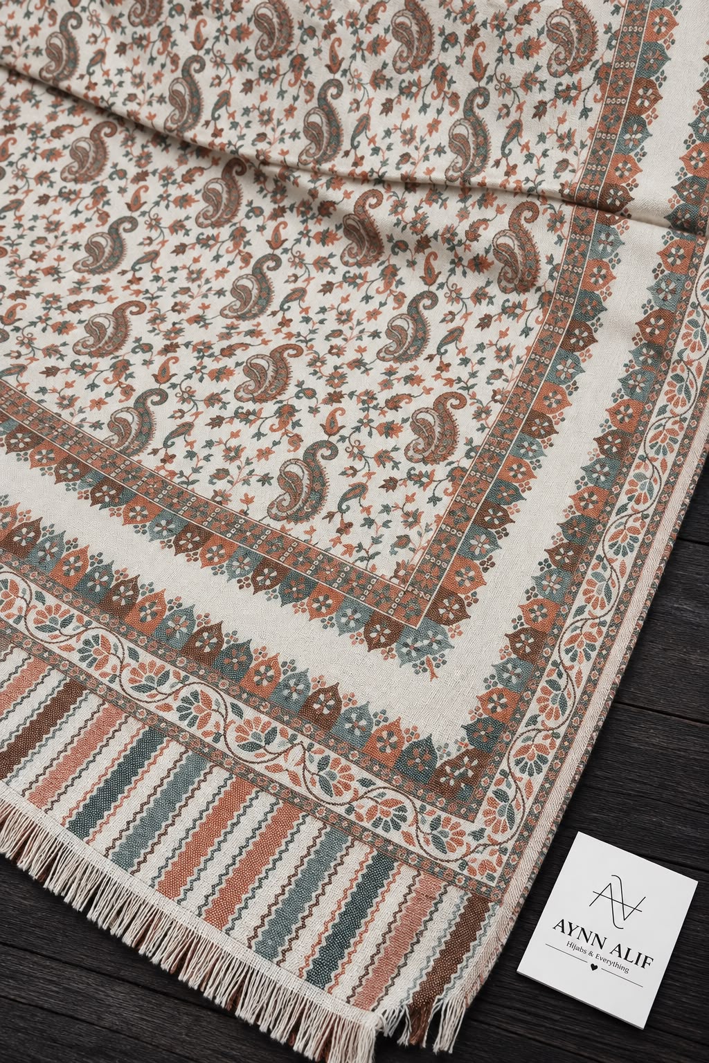 Rust Green Kashmiri Kani Shawl