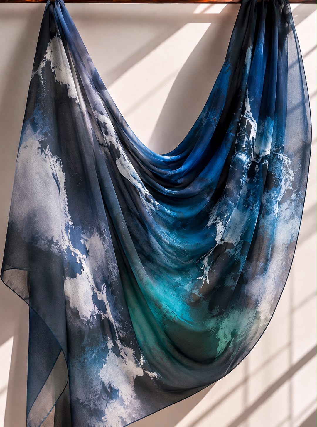 Midnight Mist – Printed Square Chiffon Georgette Hijab