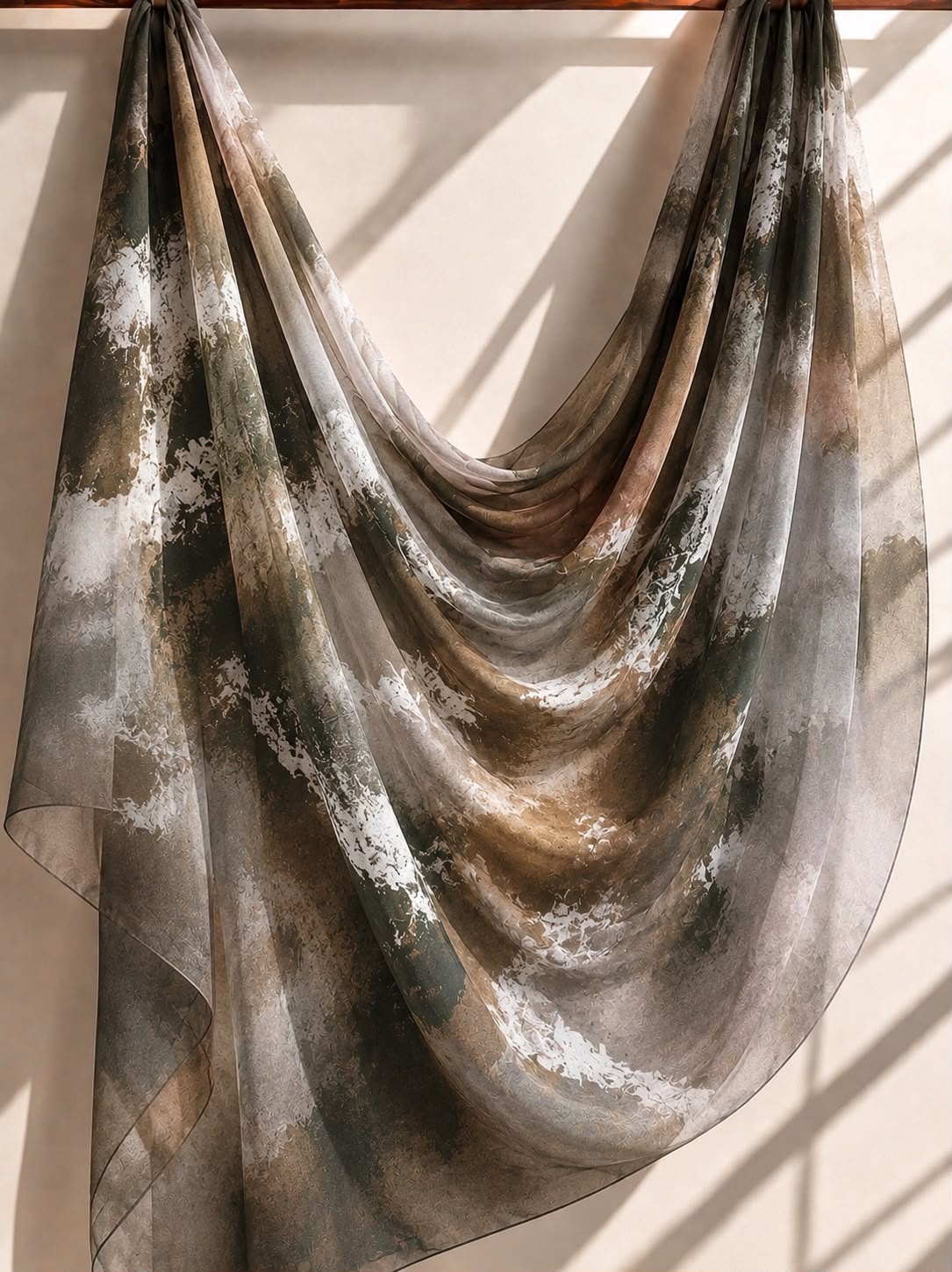Sage Stone – Printed Square Chiffon Georgette Hijab