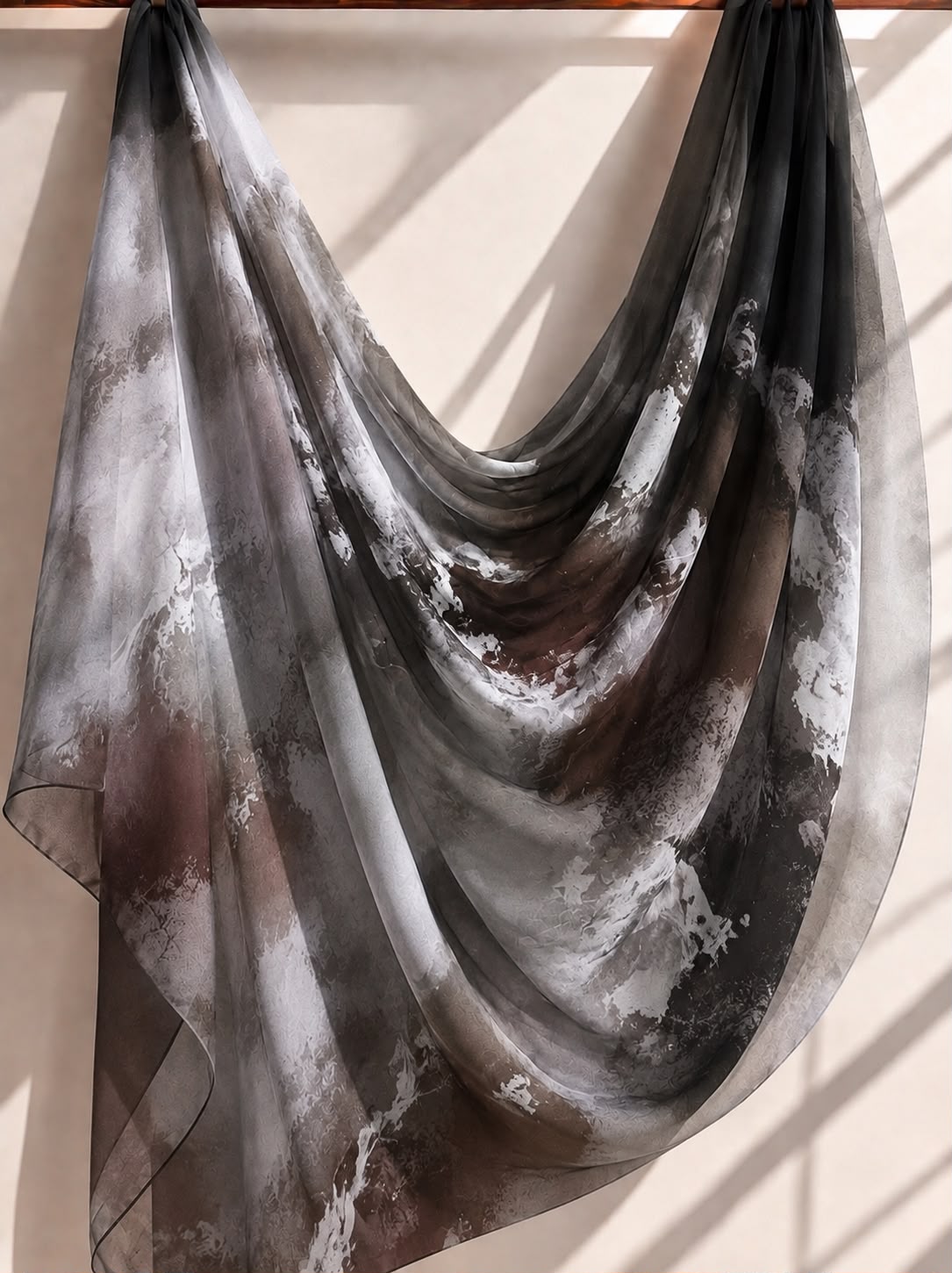 Mocha Plum Abstract – Square Chiffon Georgette Hijab