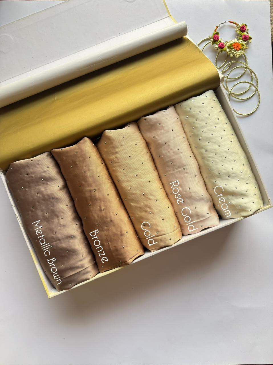 Stones Studded Satin Silk Hijabs