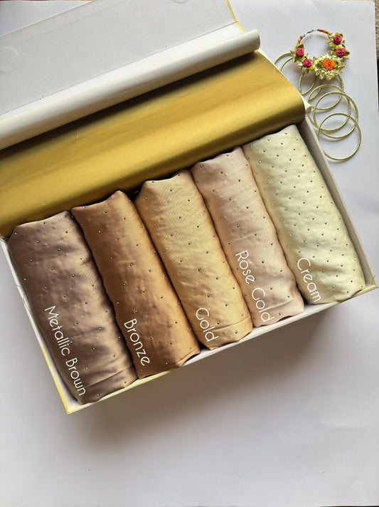 Stones Studded Satin Silk Hijabs