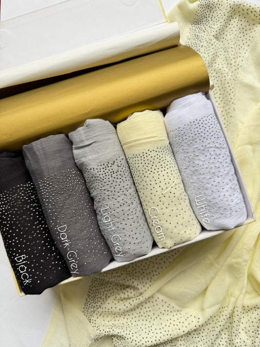 Stones Studded Turkish Hijabs