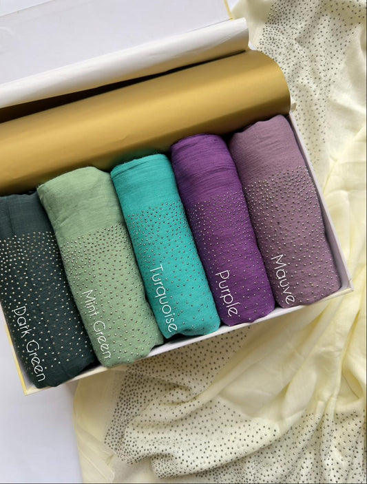 Stones Studded Turkish Hijabs
