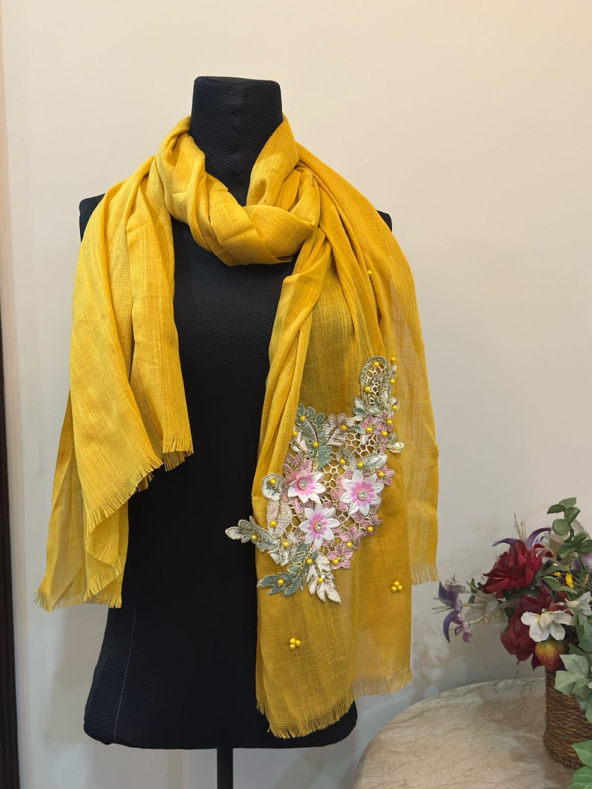 Turkish Hijab with Embroidered Motif