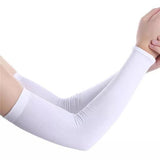 White plain sleeves extenders for modest layering and arm coverage