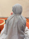 White black polka dots namaz chaadar soft breathable full coverage prayer chadar for women Pakistan