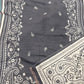Slate Grey & Ivory Paisley Reversible Woolen Wrap