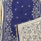 Navy Blue & Ivory Paisley Reversible Woolen Wrap
